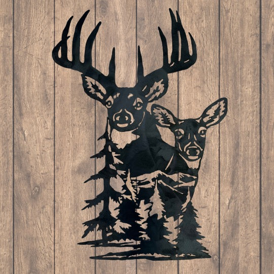 Buck and Doe Scene