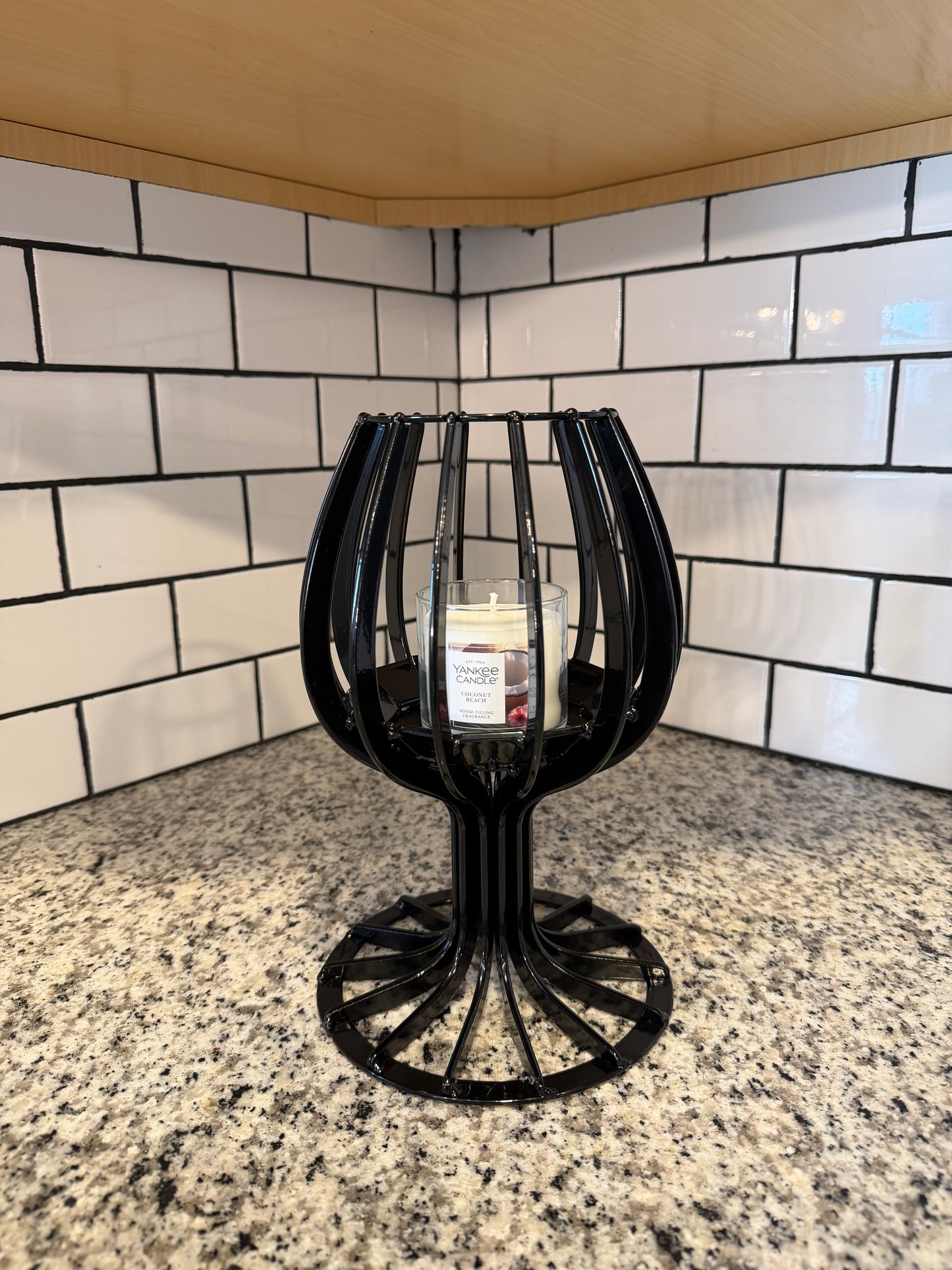 Wine Glass Candle Holder