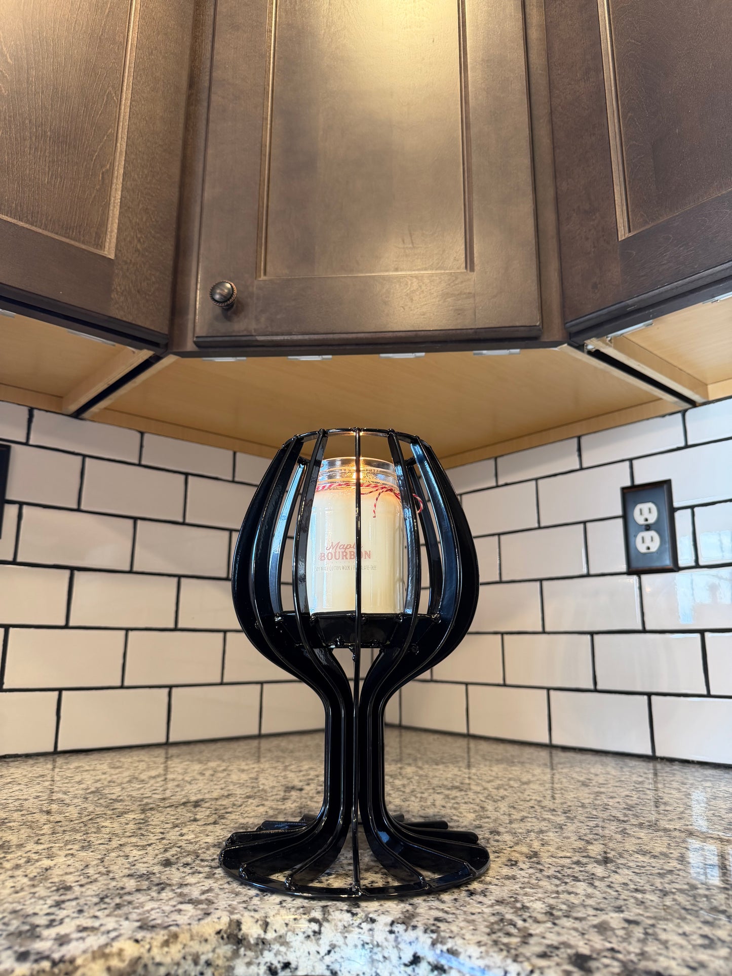 Wine Glass Candle Holder