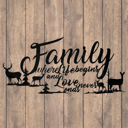 Family Deer Scene Saying