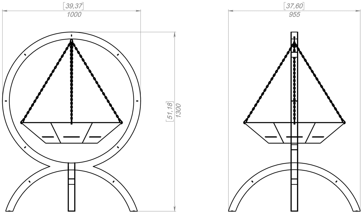 Hanging Chain Design 2 Outdoor Firepit