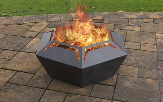 Hexagon Cut Outdoor Firepit