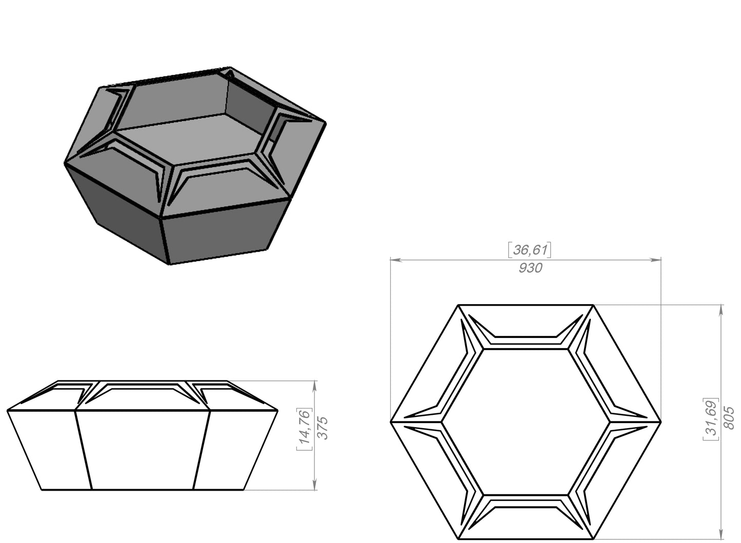 Hexagon Cut Outdoor Firepit