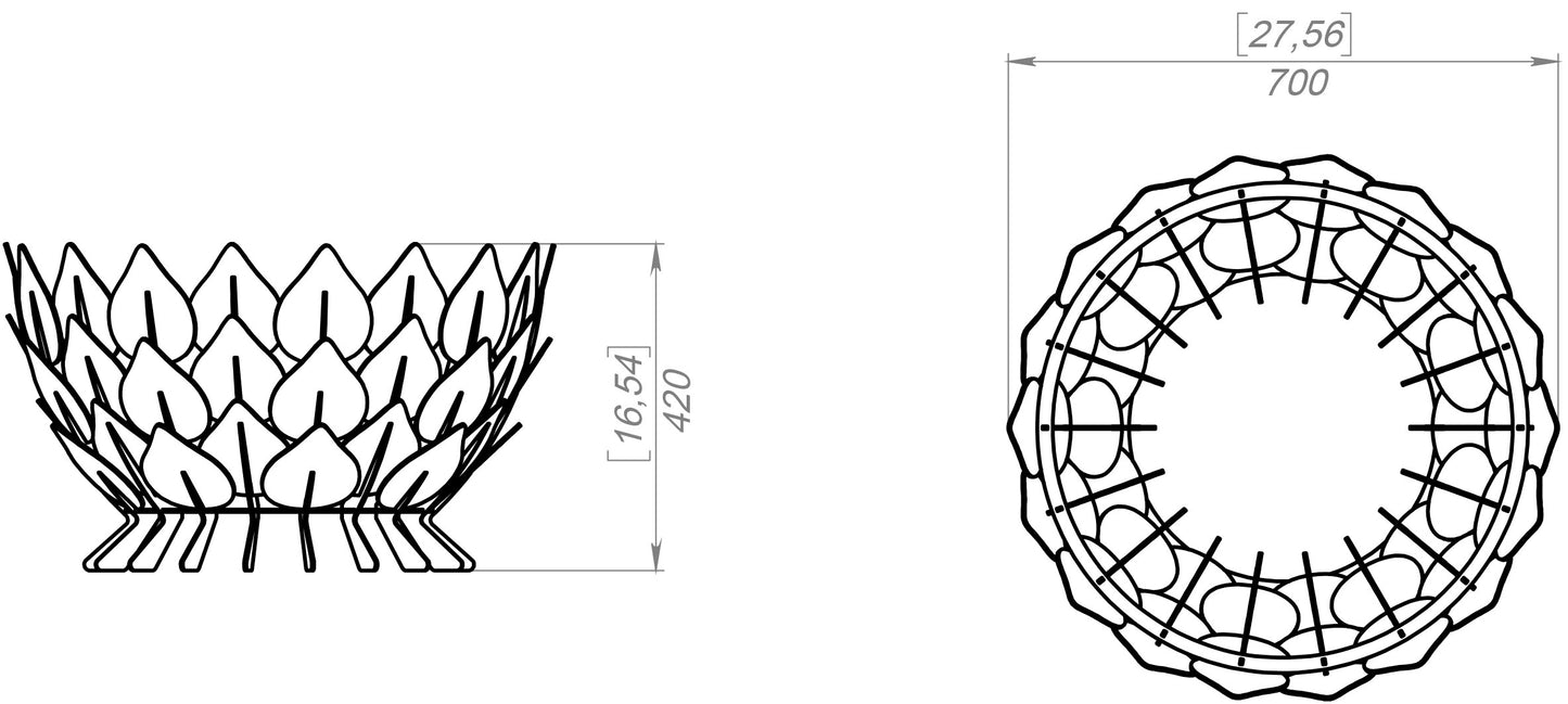 Leaf Scale Outdoor Firepit 28"