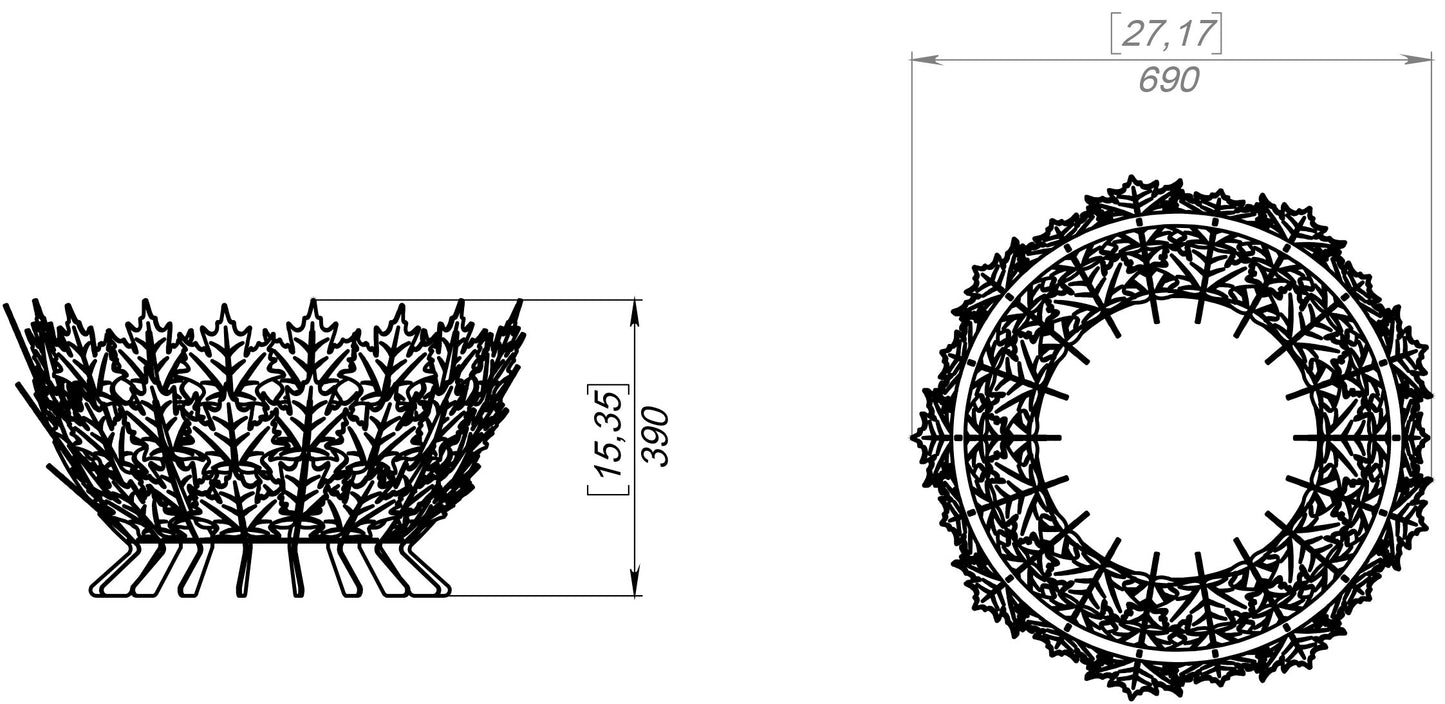 Maple Leaf Scales Outdoor Firepit 27"