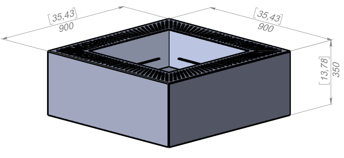 Modern Square with Custom Top Outdoor Firepit