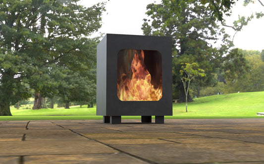 Modern Cube Outdoor Firepit