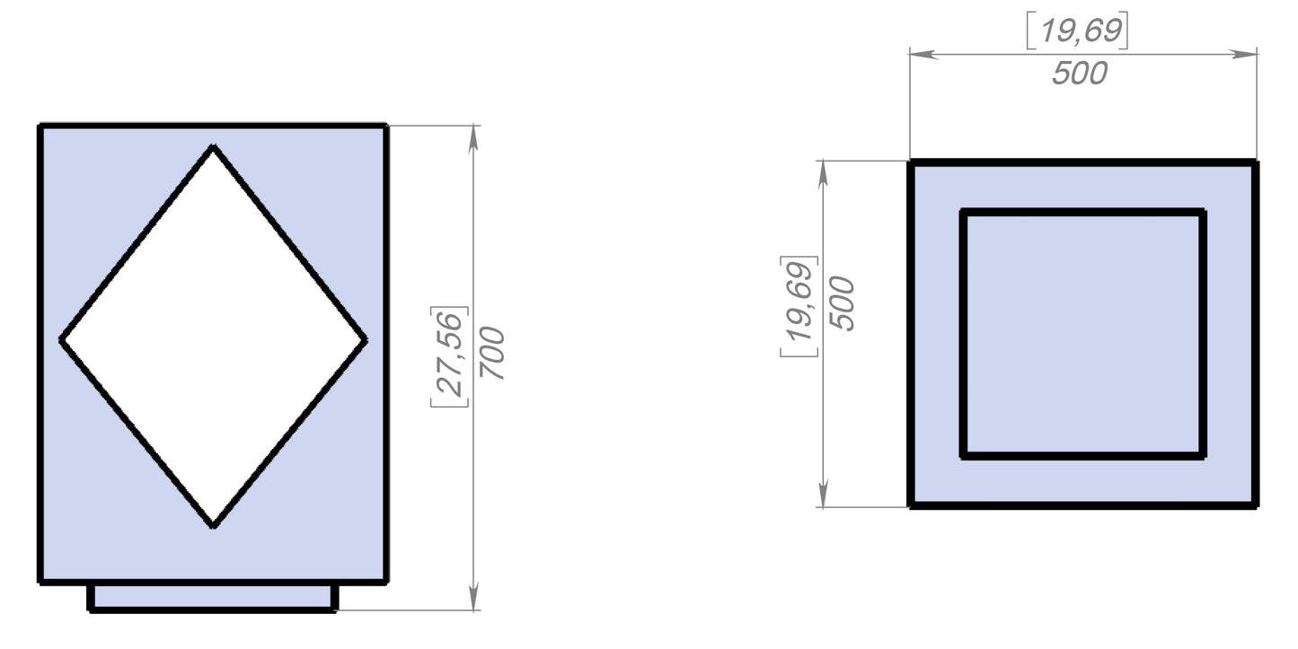 Modern Cube with Rhombus Outdoor Firepit