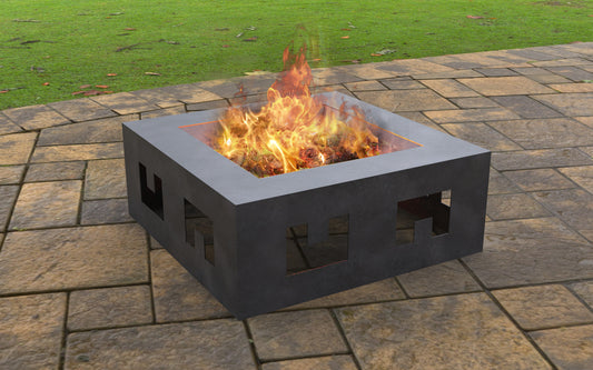 Modern Square with Design Outdoor Firepit