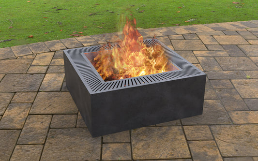 Modern Square with Custom Top Outdoor Firepit