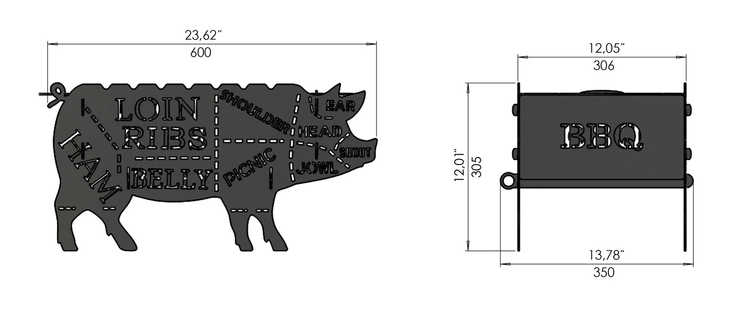 Large Pig Outdoor Firepit