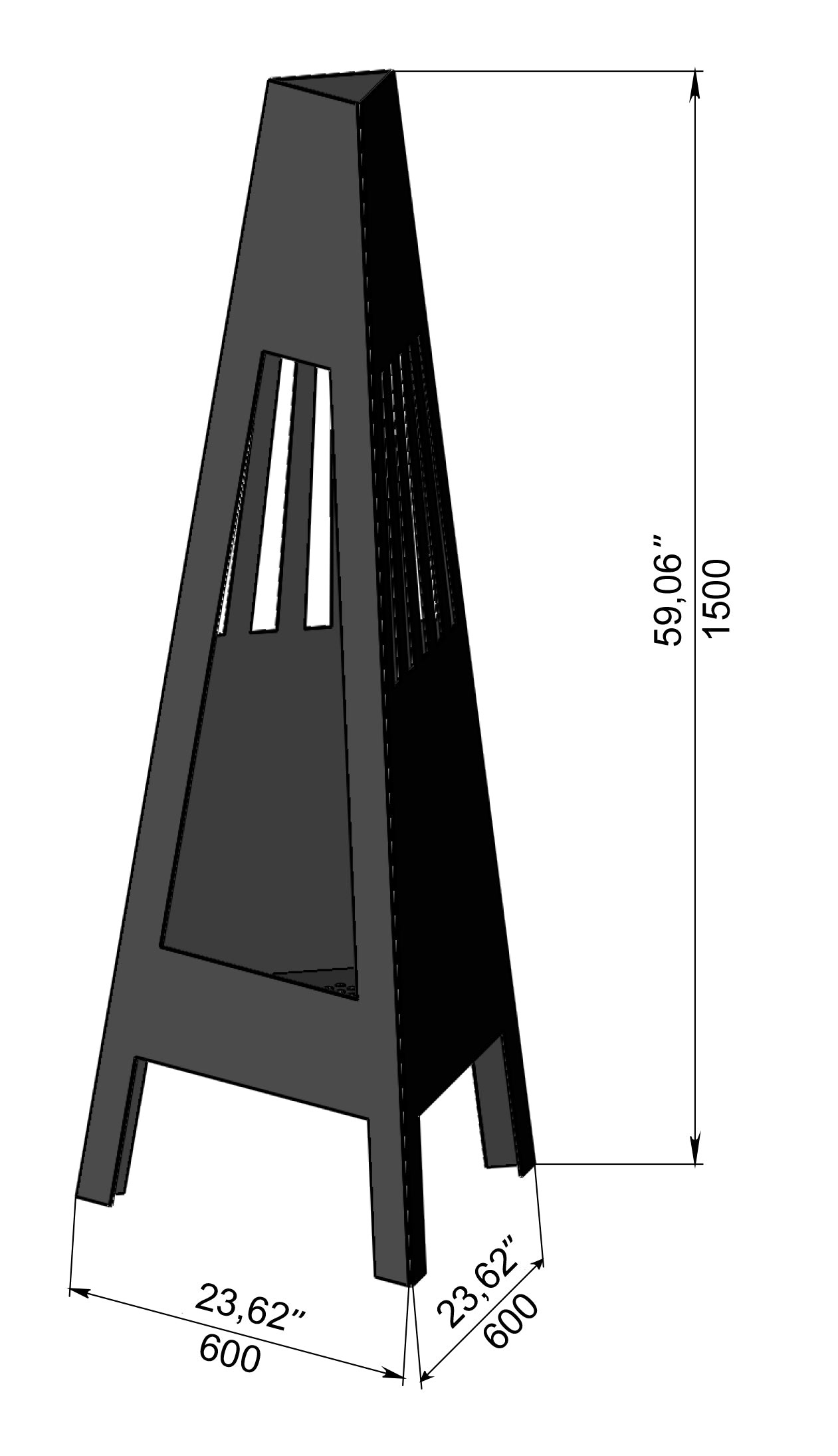 Pyramid Line Outdoor Firepit