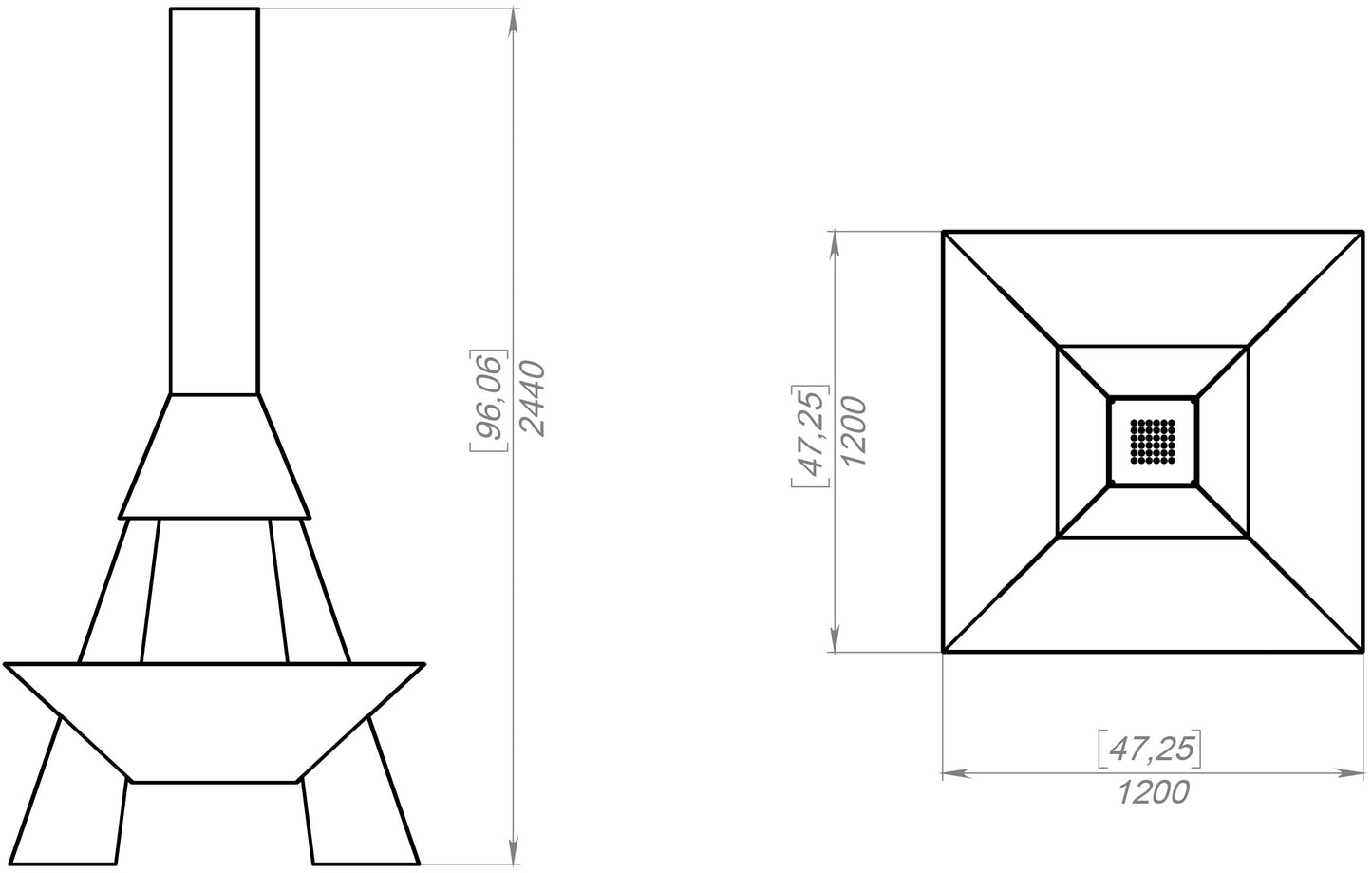 Pyramid Rocket Big Fire Outdoor Firepit