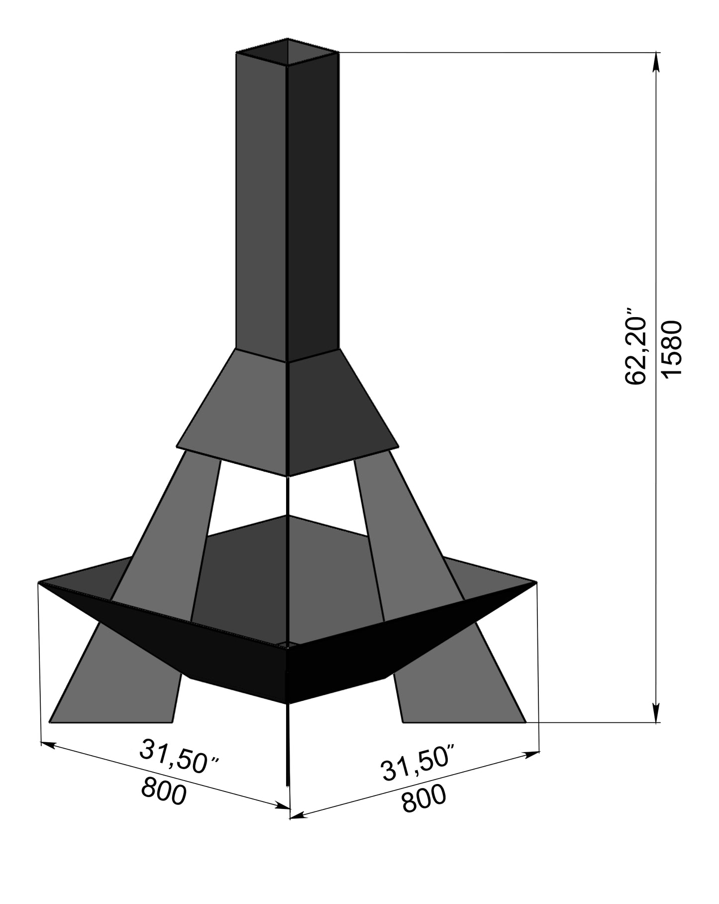 Pyramid Rocket Little Fire Outdoor Firepit