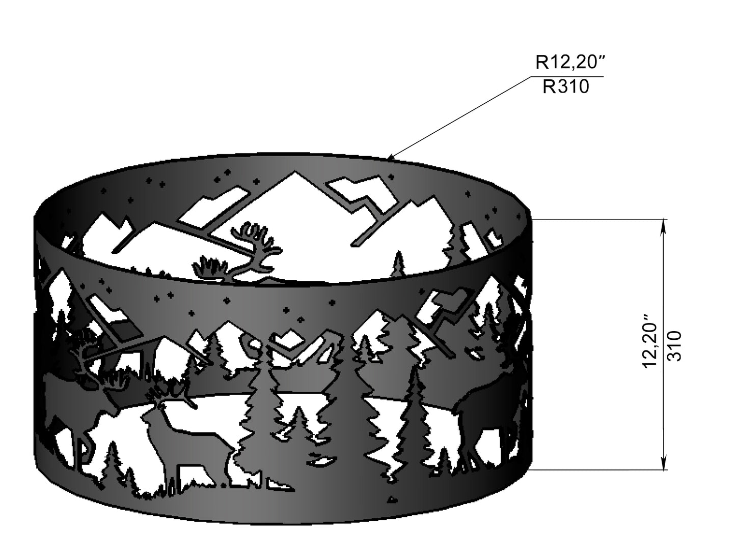 Deer Firepit Ring