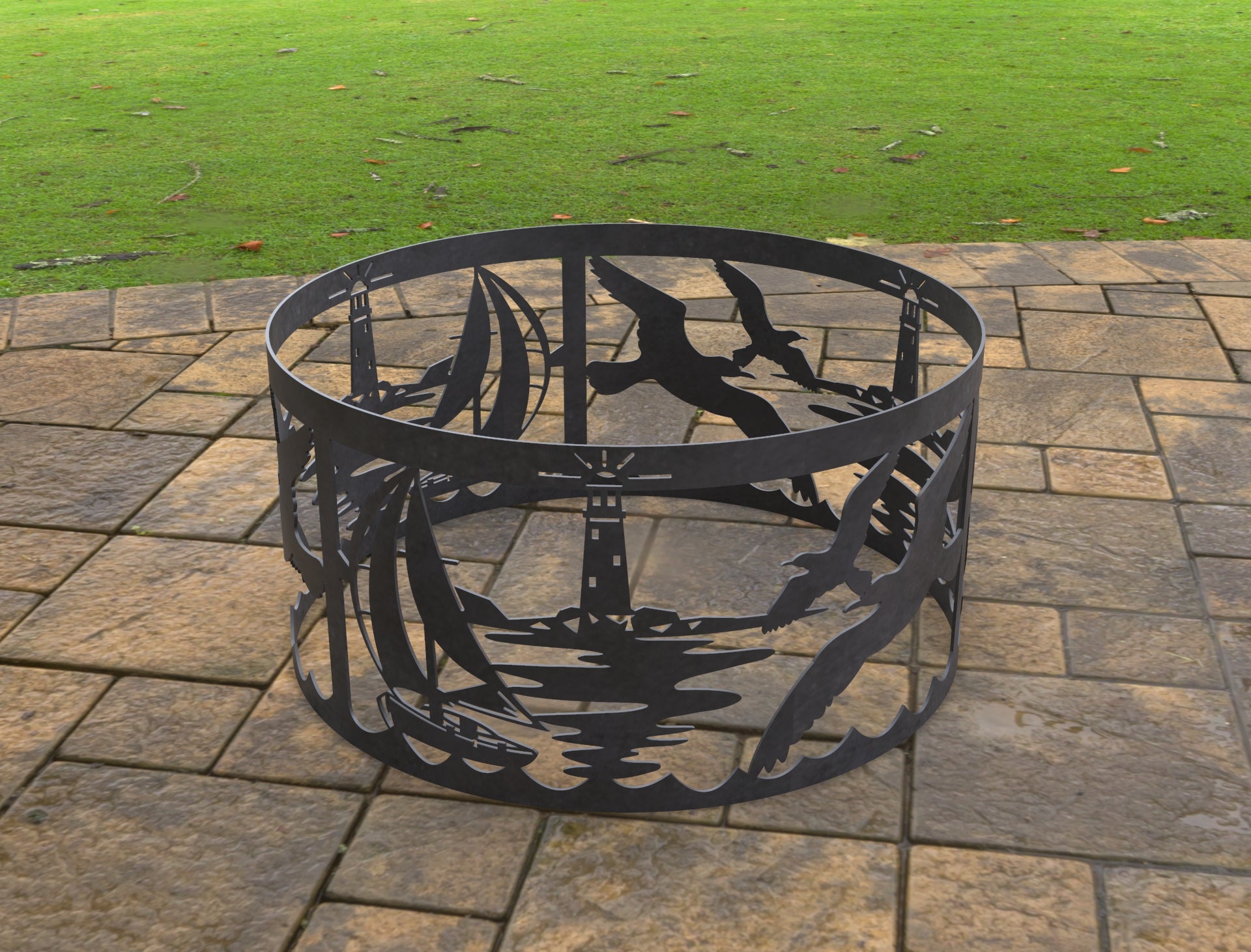Ocean 1 Firepit Ring – South Jersey Custom Metal Designs