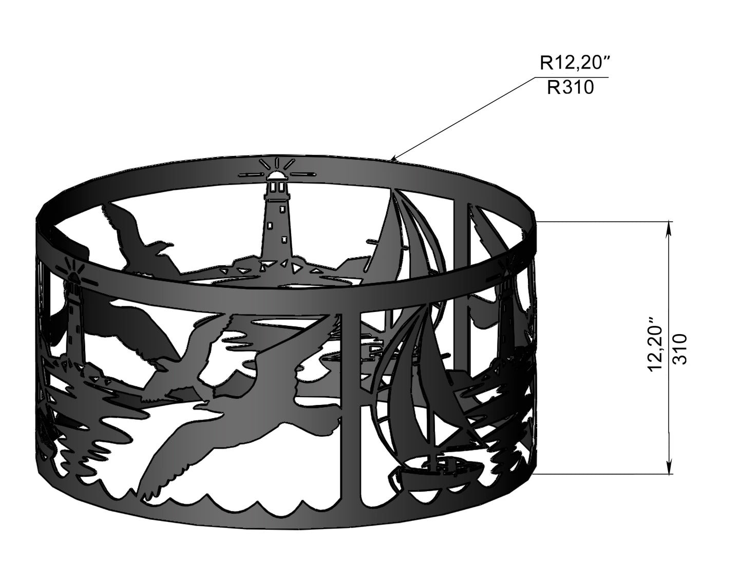 Ocean 1 Firepit Ring