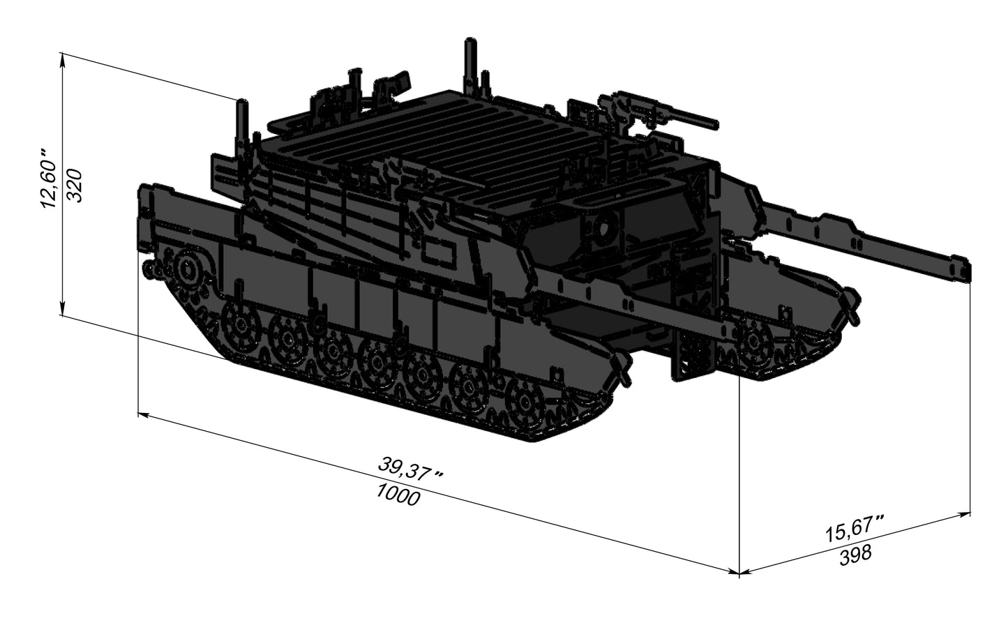 Tank Abram 1000mm Collapsible Outdoor Firepit