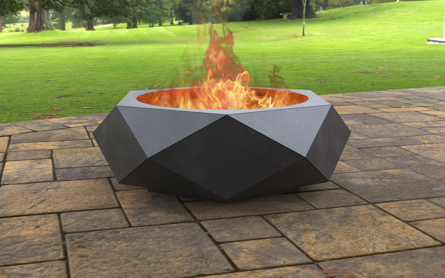 Volumetric Hexagon Outdoor Firepit