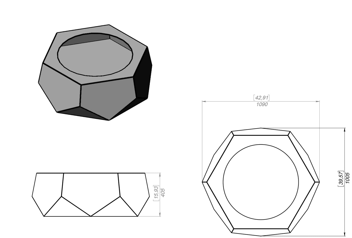 Volumetric Hexagon 2 Outdoor Firepit