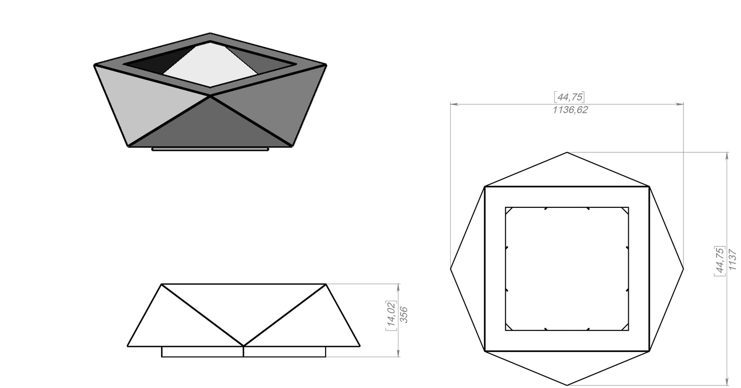 Volumetric Square Outdoor Firepit